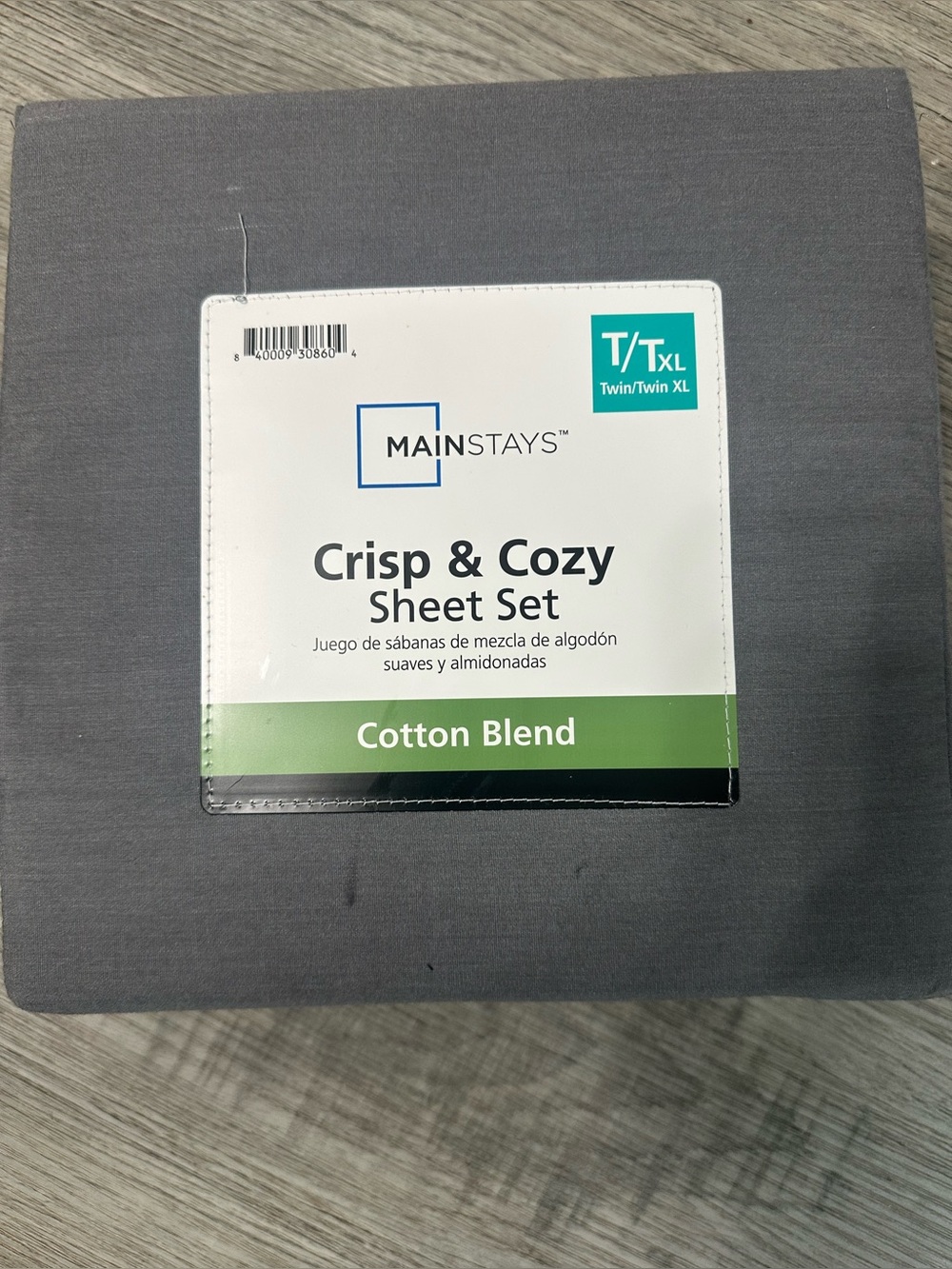 Mainstays Crisp & Cozy Sheet Set - Charcoal